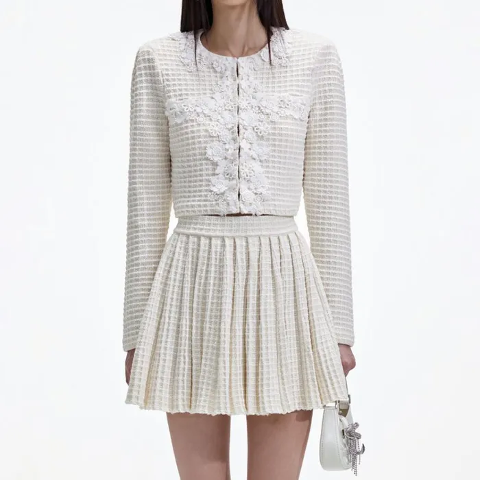 Self Portrait Knitwear Cream Knitted Mini Skirt 8211 Women Self Portrait Knitwear Cream Knitted Mini Skirt 8211 Women