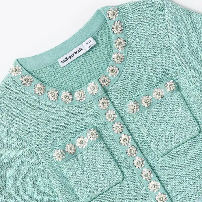 Self Portrait Knitwear Mint Sequin Knit Dress 8211 Kids Self Portrait Knitwear Mint Sequin Knit Dress 8211 Kids