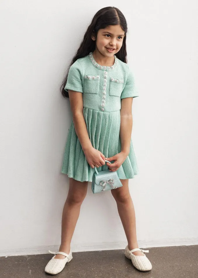 Self Portrait Knitwear Mint Sequin Knit Dress 8211 Kids Self Portrait Knitwear Mint Sequin Knit Dress 8211 Kids