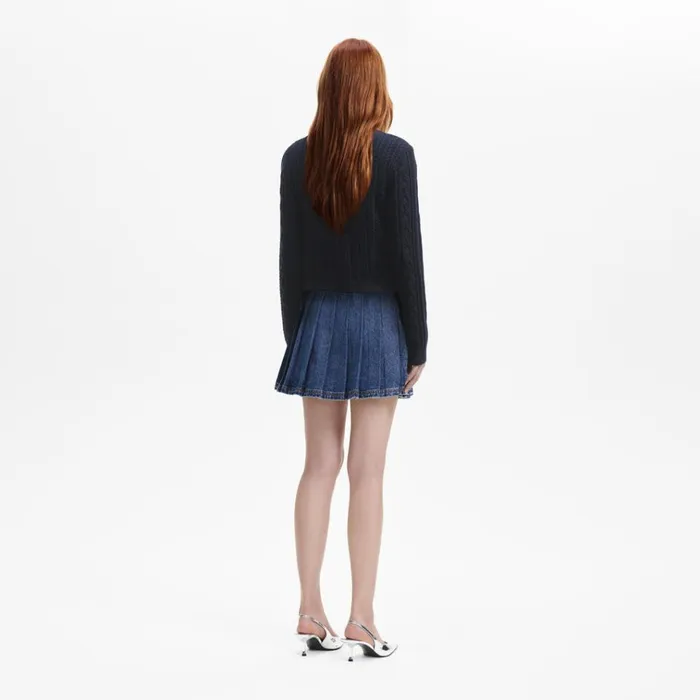 Self Portrait Knitwear Navy Knit Collar Cardigan 8211 Women Self Portrait Knitwear Navy Knit Collar Cardigan 8211 Women