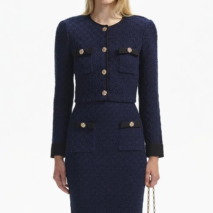 Self Portrait Knitwear Navy Weave Knit Midi Skirt 8211 Women Self Portrait Knitwear Navy Weave Knit Midi Skirt 8211 Women
