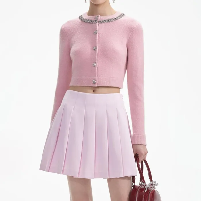 Self Portrait Knitwear Pink Embellished Cardigan 8211 Women Self Portrait Knitwear Pink Embellished Cardigan 8211 Women
