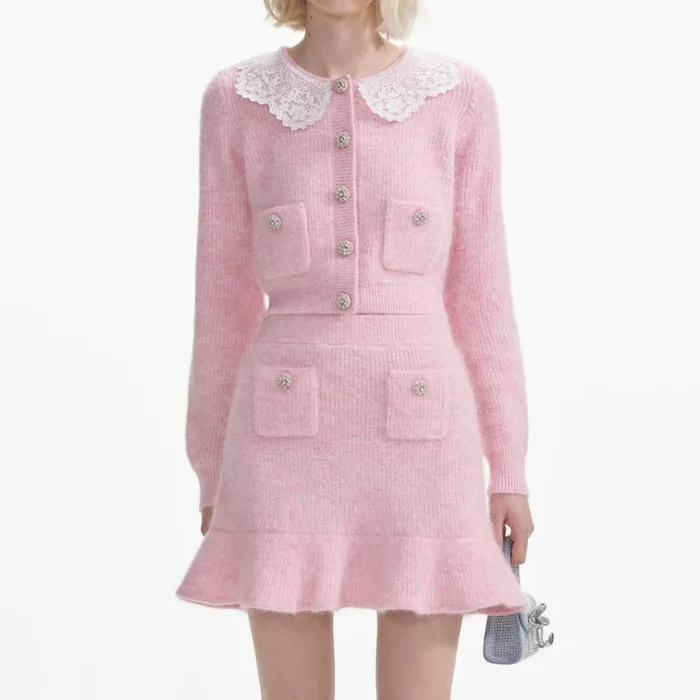 Self Portrait Knitwear Pink Fluffy Rib Knit Mini Skirt 8211 Women Self Portrait Knitwear Pink Fluffy Rib Knit Mini Skirt 8211 Women