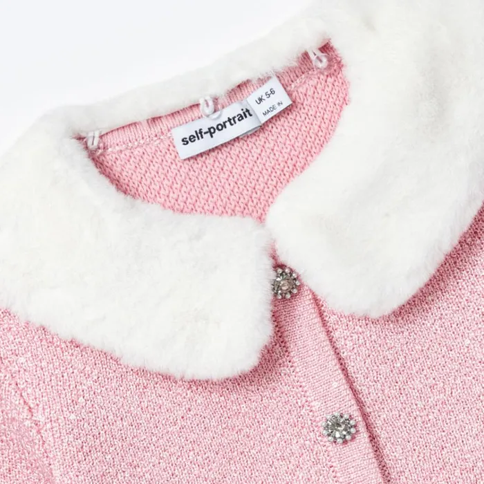 Self Portrait Knitwear Pink Sequin Knit Cardigan 8211 Kids Self Portrait Knitwear Pink Sequin Knit Cardigan 8211 Kids