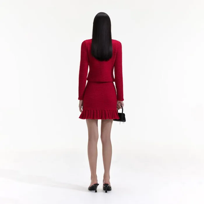 Self Portrait Knitwear Red Knit Bow Top 8211 Women Self Portrait Knitwear Red Knit Bow Top 8211 Women