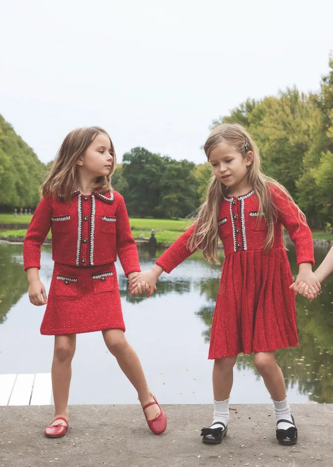Self Portrait Knitwear Red Knit Skirt 8211 Kids Self Portrait Knitwear Red Knit Skirt 8211 Kids