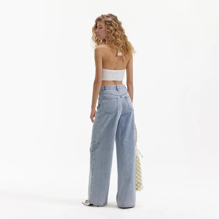 Self Portrait Knitwear White Crochet Crop Top 8211 Women Self Portrait Knitwear White Crochet Crop Top 8211 Women
