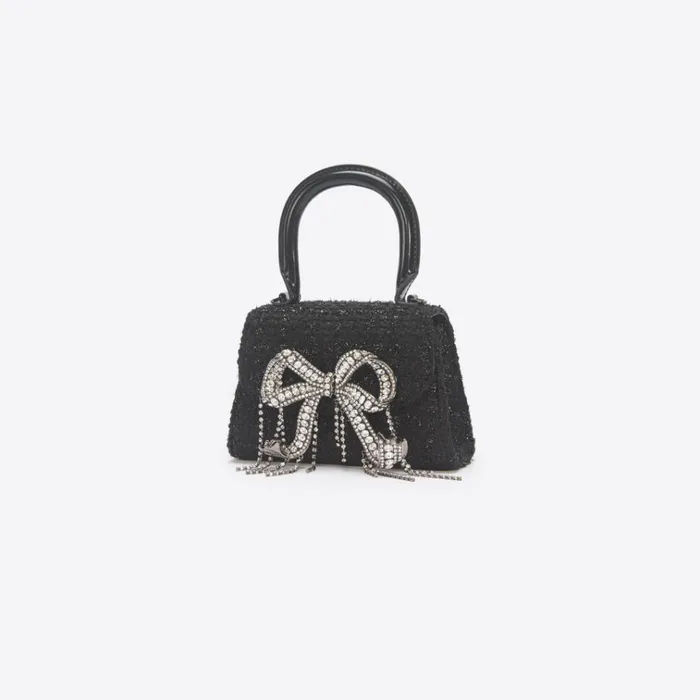 Self Portrait Micro Black Boucle Micro Bow Bag 8211 Women Self Portrait Micro Black Boucle Micro Bow Bag 8211 Women