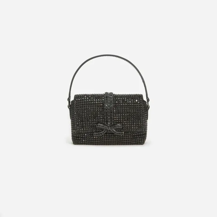 Self Portrait Micro Black Rhinestone Chainmail Micro Bag 8211 Women