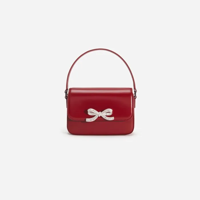 Self Portrait Micro Burgundy Leather Micro Bag 8211 Women