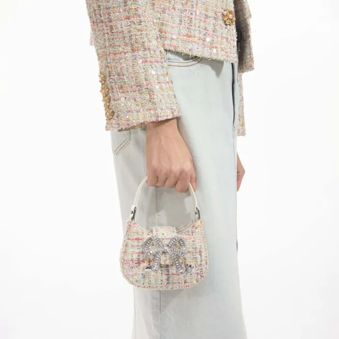 Self Portrait Micro Cream Boucle Micro Bag 8211 Women Self Portrait Micro Cream Boucle Micro Bag 8211 Women
