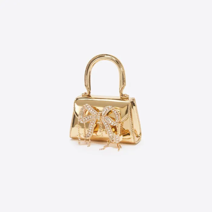 Self Portrait Micro Gold Metallic Micro Bow Bag 8211 Women Self Portrait Micro Gold Metallic Micro Bow Bag 8211 Women