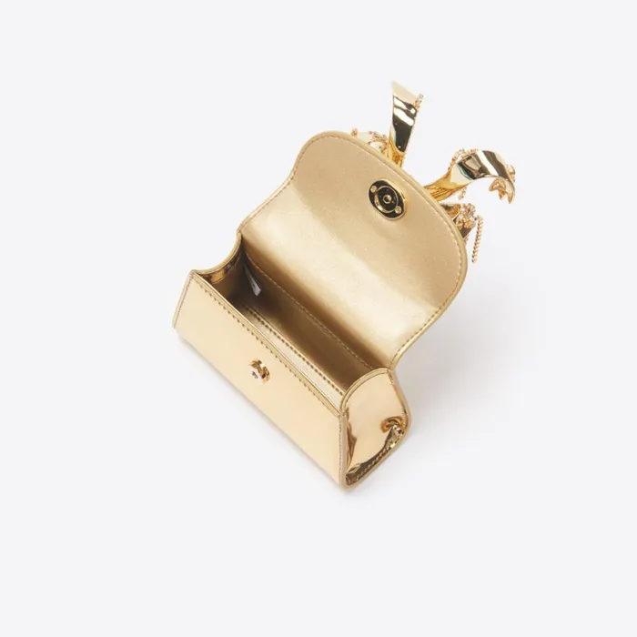 Self Portrait Micro Gold Metallic Micro Bow Bag 8211 Women Self Portrait Micro Gold Metallic Micro Bow Bag 8211 Women