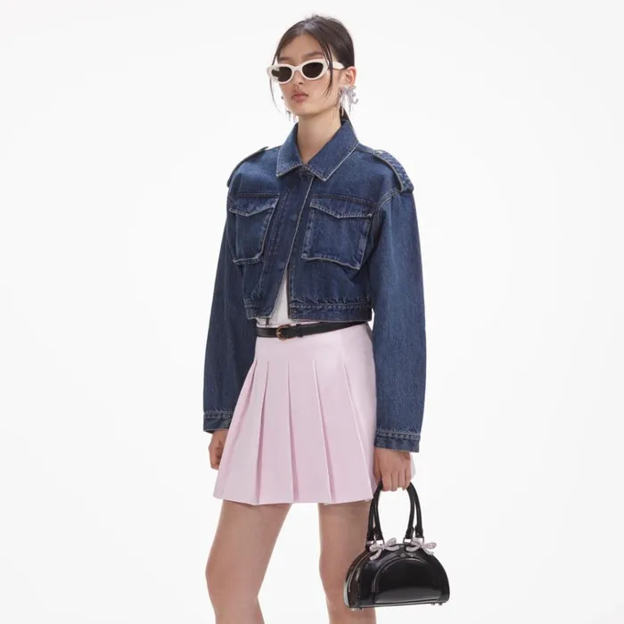 Self Portrait Mini Black Leather Curved Mini Tote Bag 8211 Women Self Portrait Mini Black Leather Curved Mini Tote Bag 8211 Women