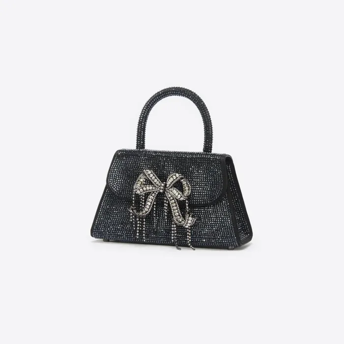 Self Portrait Mini Black Rhinestone Mini Bow Bag 8211 Women Self Portrait Mini Black Rhinestone Mini Bow Bag 8211 Women