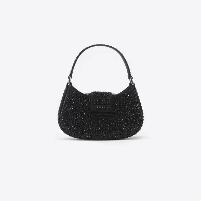 Self Portrait Mini Black Rhinestone Mini Crescent Bag 8211 Women Self Portrait Mini Black Rhinestone Mini Crescent Bag 8211 Women