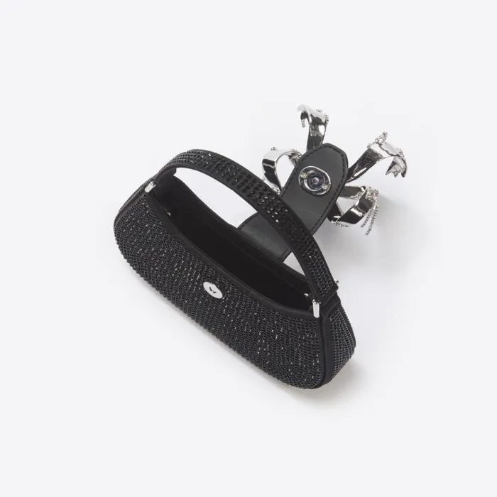 Self Portrait Mini Black Rhinestone Mini Crescent Bag 8211 Women Self Portrait Mini Black Rhinestone Mini Crescent Bag 8211 Women