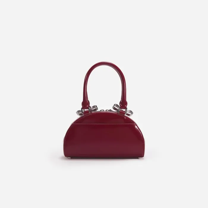 Self Portrait Mini Burgundy Leather Curved Mini Tote Bag 8211 Women Self Portrait Mini Burgundy Leather Curved Mini Tote Bag 8211 Women