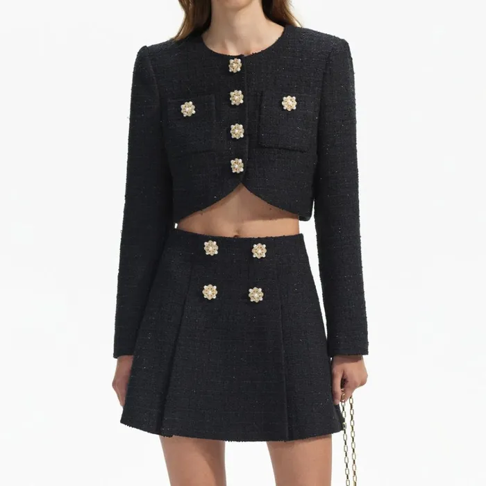 Self Portrait Outerwear Black Boucle Jacket 8211 Women Self Portrait Outerwear Black Boucle Jacket 8211 Women