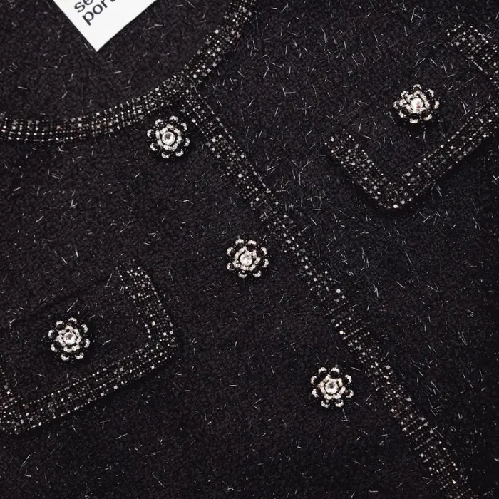 Self Portrait Outerwear Black Boucle Trimmed Jacket 8211 Women Self Portrait Outerwear Black Boucle Trimmed Jacket 8211 Women