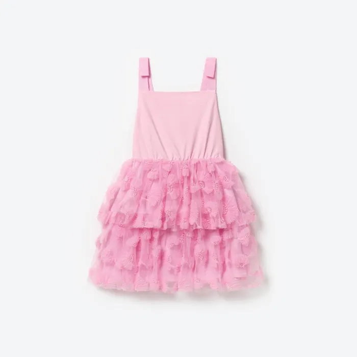 Self Portrait Party Dresses Pink Jersey And Tulle Dress 8211 Kids