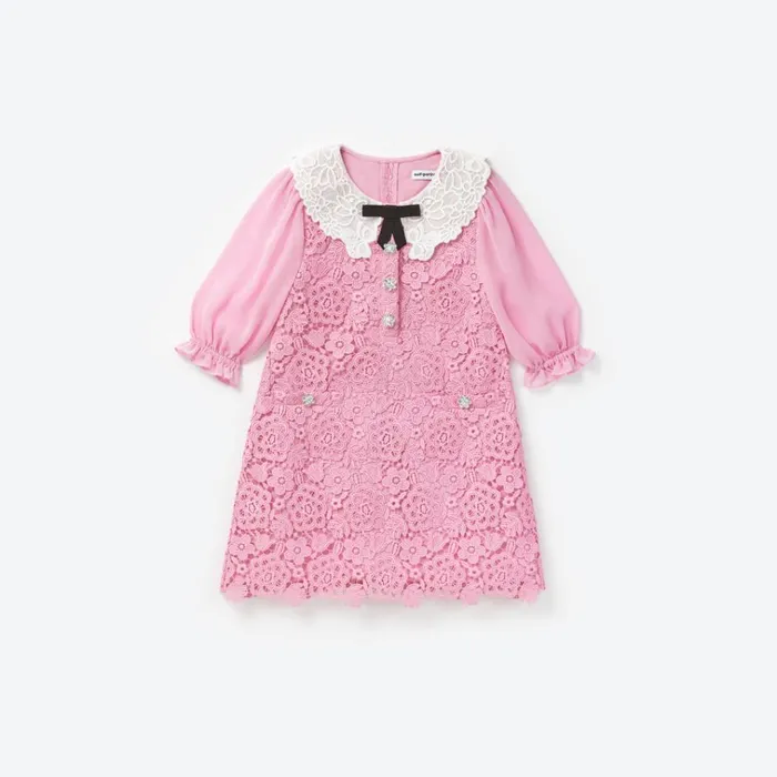 Self Portrait Party Dresses Pink Lace Collar Dress 8211 Kids