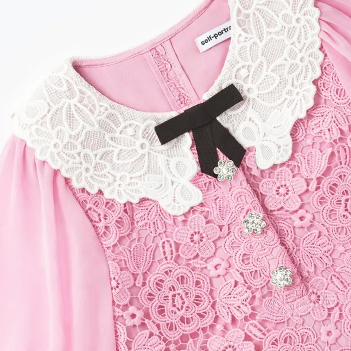 Self Portrait Party Dresses Pink Lace Collar Dress 8211 Kids Self Portrait Party Dresses Pink Lace Collar Dress 8211 Kids