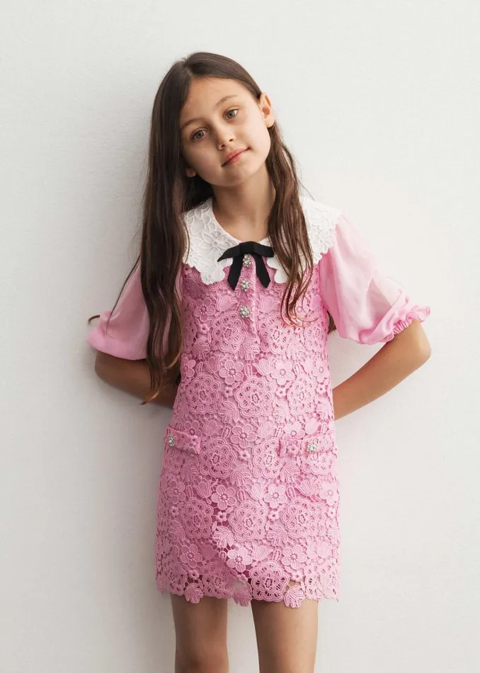 Self Portrait Party Dresses Pink Lace Collar Dress 8211 Kids Self Portrait Party Dresses Pink Lace Collar Dress 8211 Kids