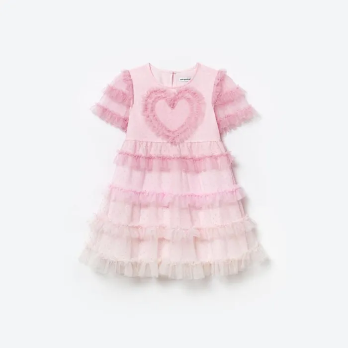 Self Portrait Party Dresses Pink Mesh Dot Mini Dress 8211 Kids