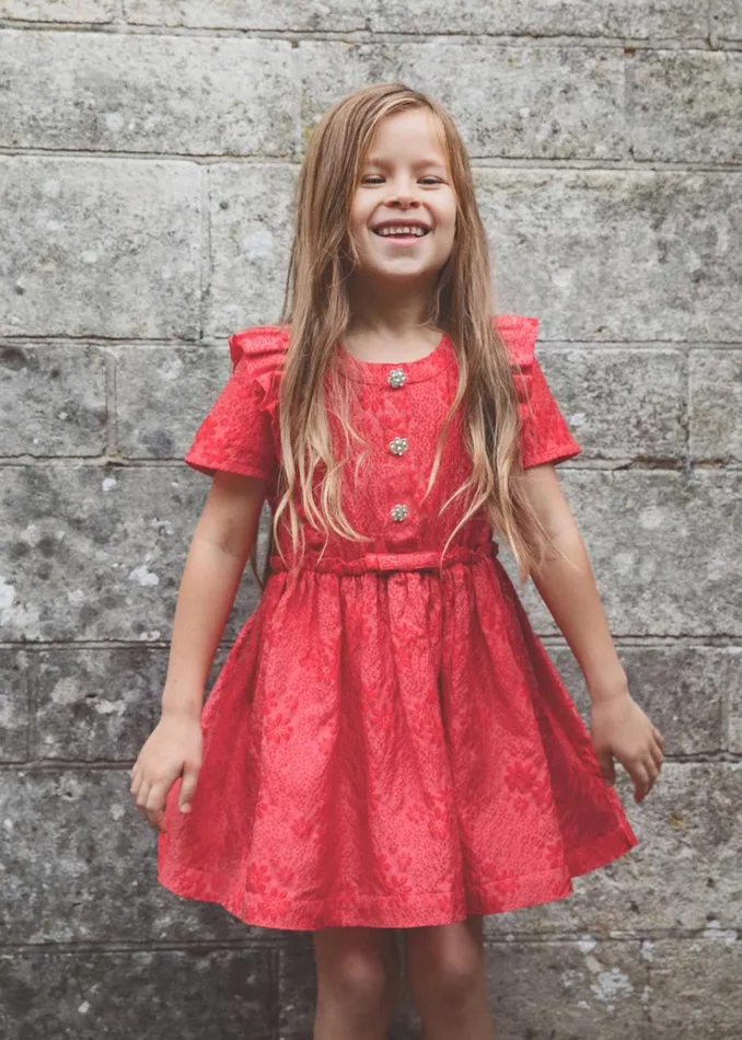 Self Portrait Party Dresses Red Textured Cotton Dress 8211 Kids Self Portrait Party Dresses Red Textured Cotton Dress 8211 Kids