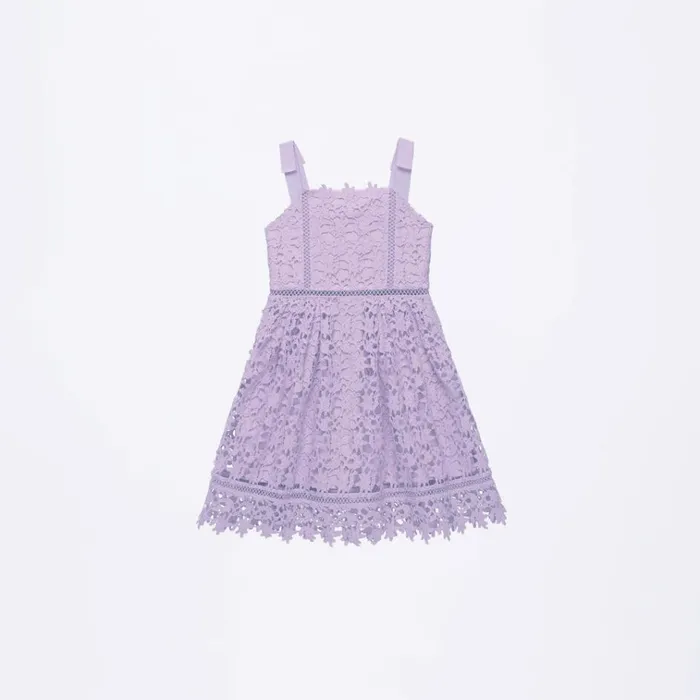 Self Portrait Party Dresses Sleeveless Purple Lace Dress 8211 Kids