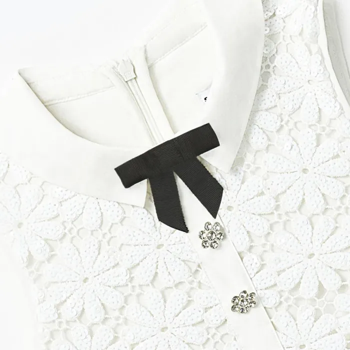Self Portrait Party Dresses White Sequin Guipure Bow Dress 8211 Kids Self Portrait Party Dresses White Sequin Guipure Bow Dress 8211 Kids
