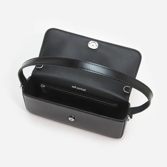 Self Portrait Shoulder Bags Black Leather Baguette Bag 8211 Women Self Portrait Shoulder Bags Black Leather Baguette Bag 8211 Women