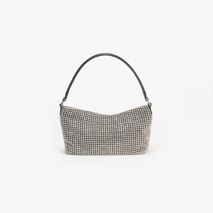 Self Portrait Shoulder Bags Silver Diamante Small Hobo Bag 8211 Women Self Portrait Shoulder Bags Silver Diamante Small Hobo Bag 8211 Women