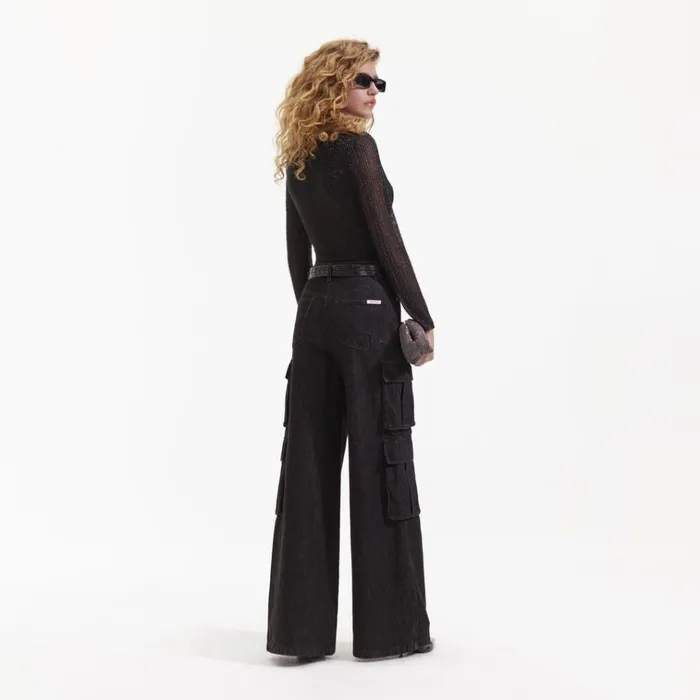 Self Portrait Tops Black Beaded Mesh Top 8211 Women Self Portrait Tops Black Beaded Mesh Top 8211 Women