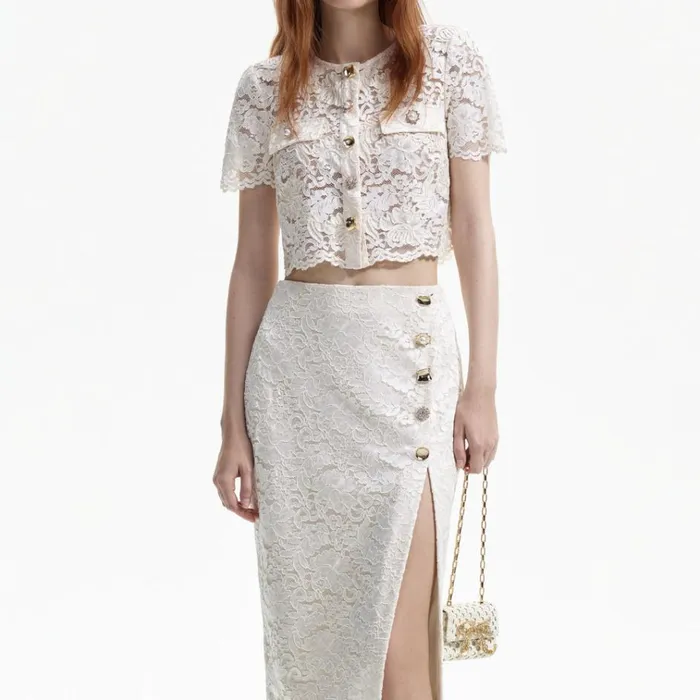 Self Portrait Tops Cream Cord Lace Top 8211 Women Self Portrait Tops Cream Cord Lace Top 8211 Women