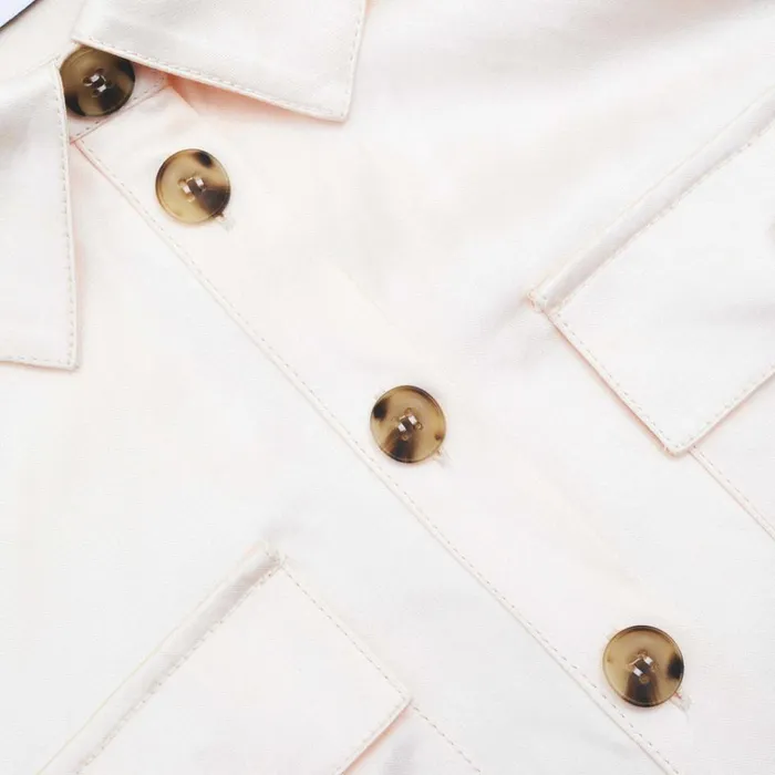 Self Portrait Tops Cream Satin Shirt 8211 Women Self Portrait Tops Cream Satin Shirt 8211 Women