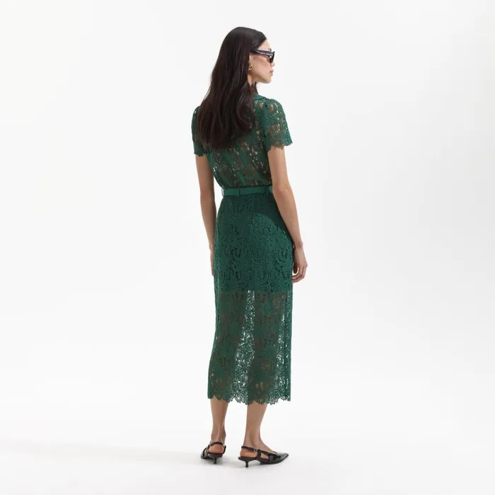 Self Portrait Tops Green Guipure Lace Top 8211 Women Self Portrait Tops Green Guipure Lace Top 8211 Women