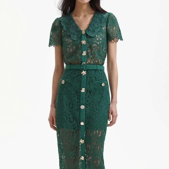 Self Portrait Tops Green Guipure Lace Top 8211 Women Self Portrait Tops Green Guipure Lace Top 8211 Women