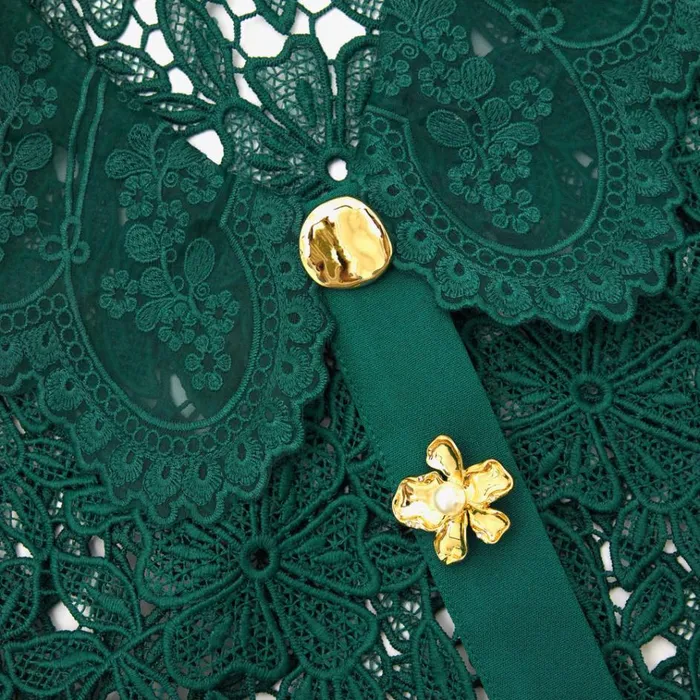 Self Portrait Tops Green Guipure Lace Top 8211 Women Self Portrait Tops Green Guipure Lace Top 8211 Women