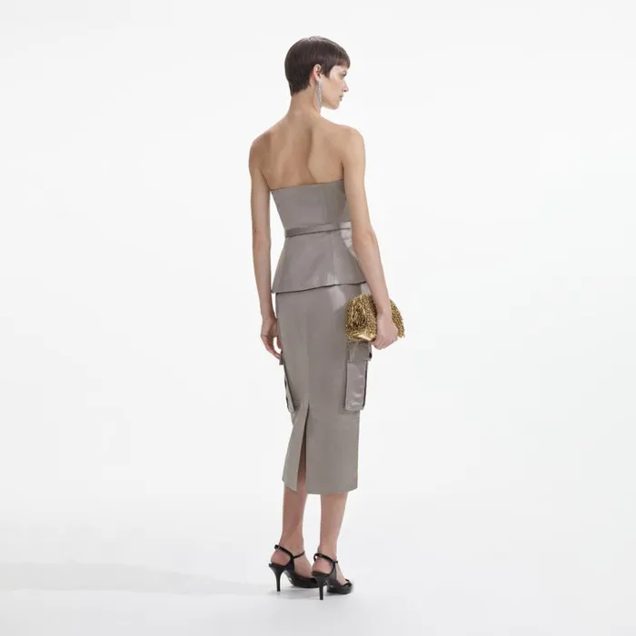 Self Portrait Tops Taupe Satin Corset Top 8211 Women Self Portrait Tops Taupe Satin Corset Top 8211 Women