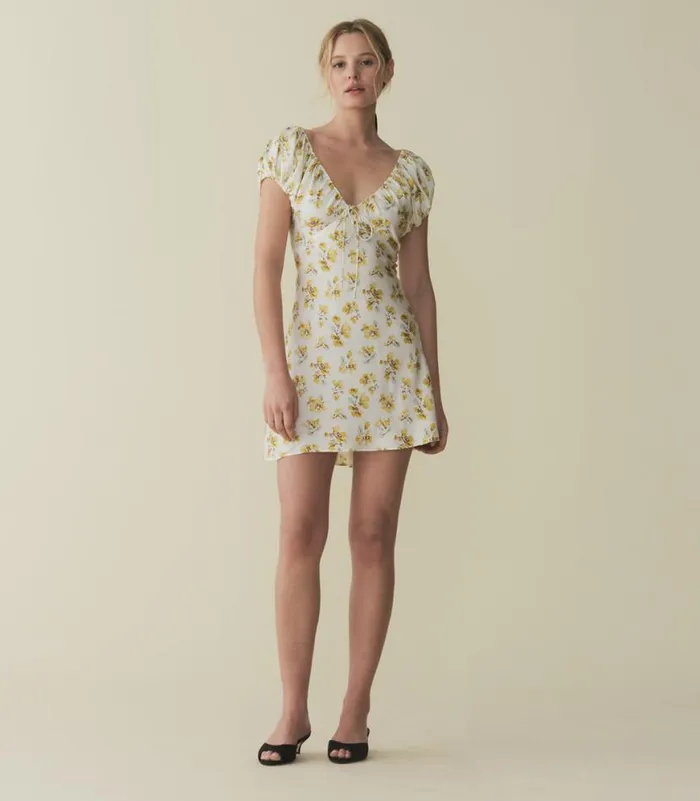 SERA DRESS Gold Frolicking Floral Shop DEN Dresses