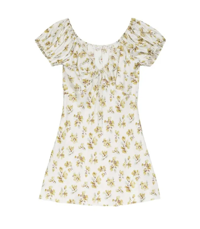 SERA DRESS Gold Frolicking Floral Shop DEN Dresses