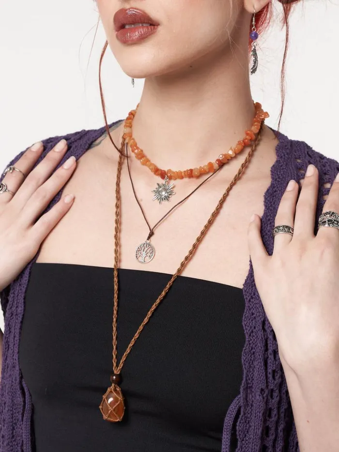 Shop Bohemian Fairy Gemstone Necklace Set Minga London Accessories
