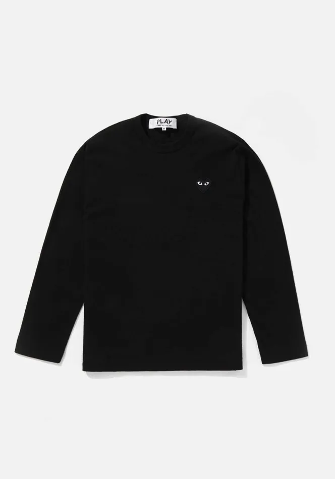 Shop COMME DES GARCONS PLAY BLACK HEART LONG SLEEVE Black MKI MIYUKI ZOKU TShirts