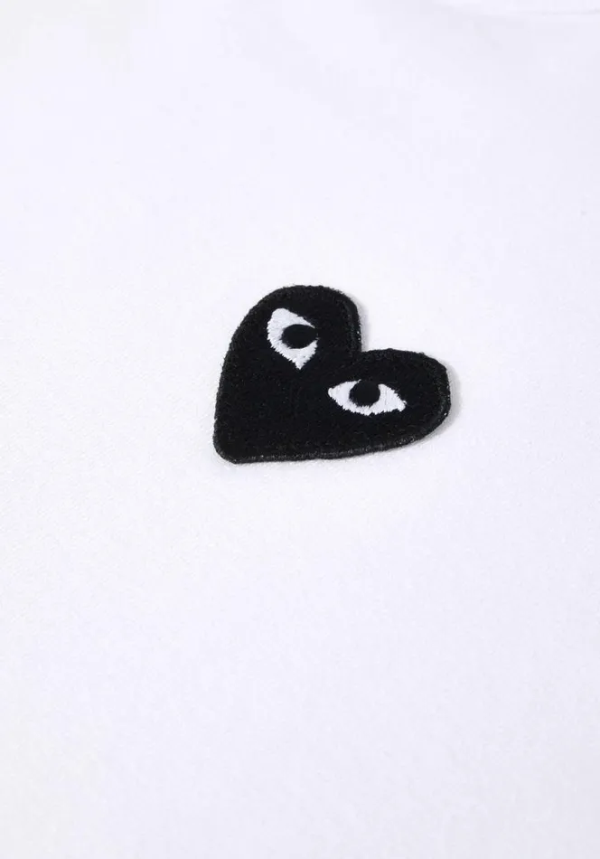 Shop COMME DES GARCONS PLAY BLACK HEART TEE White MKI MIYUKI ZOKU TShirts