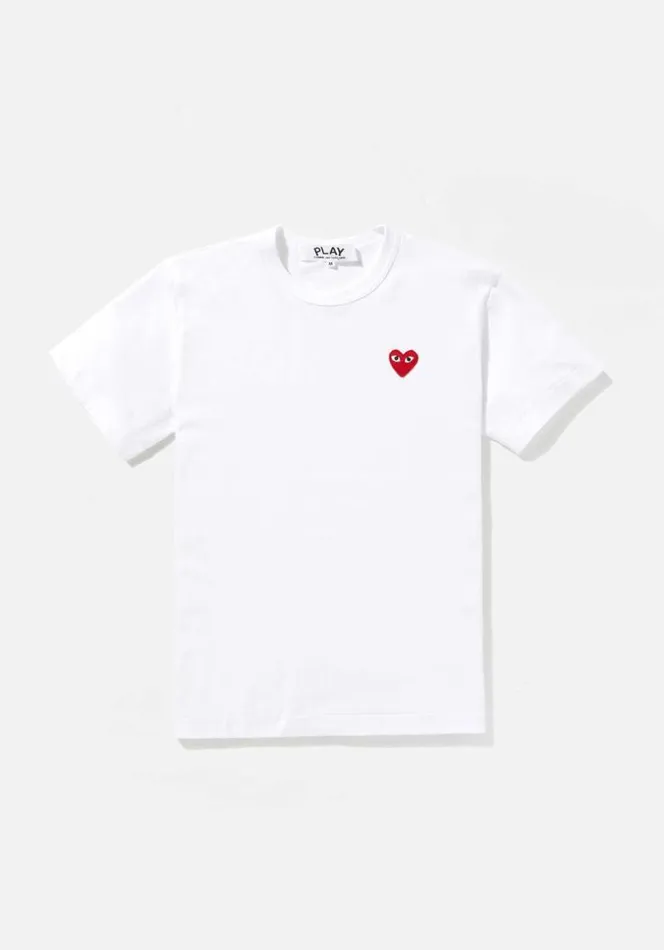 Shop COMME DES GARCONS PLAY RED HEART TEE White MKI MIYUKI ZOKU TShirts