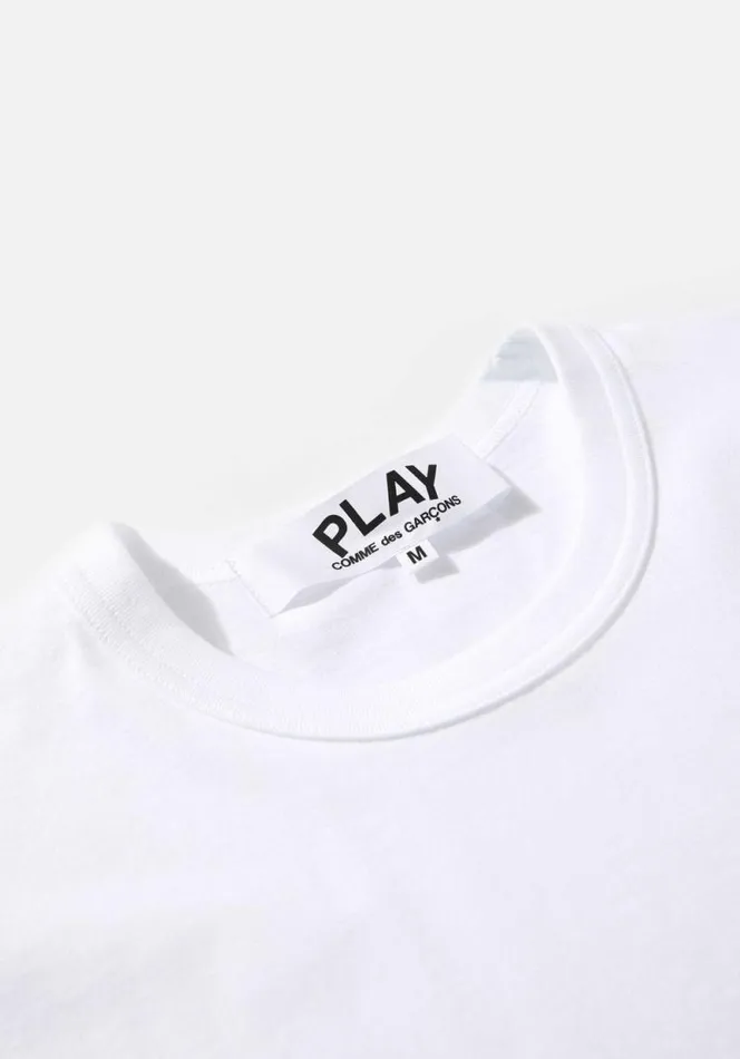 Shop COMME DES GARCONS PLAY RED HEART TEE White MKI MIYUKI ZOKU TShirts