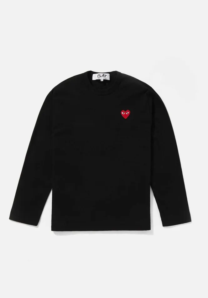 Shop COMME DES GARCONS RED HEART LONG SLEEVE Black MKI MIYUKI ZOKU TShirts