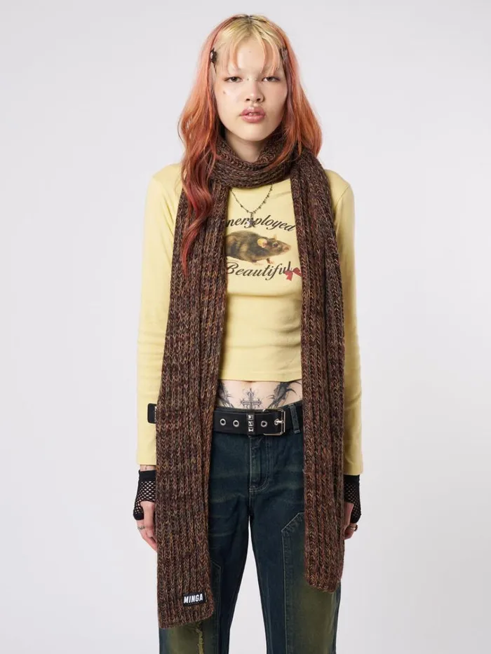 Shop Emmie Multi Coloured Textured Scarf Minga London Accessories